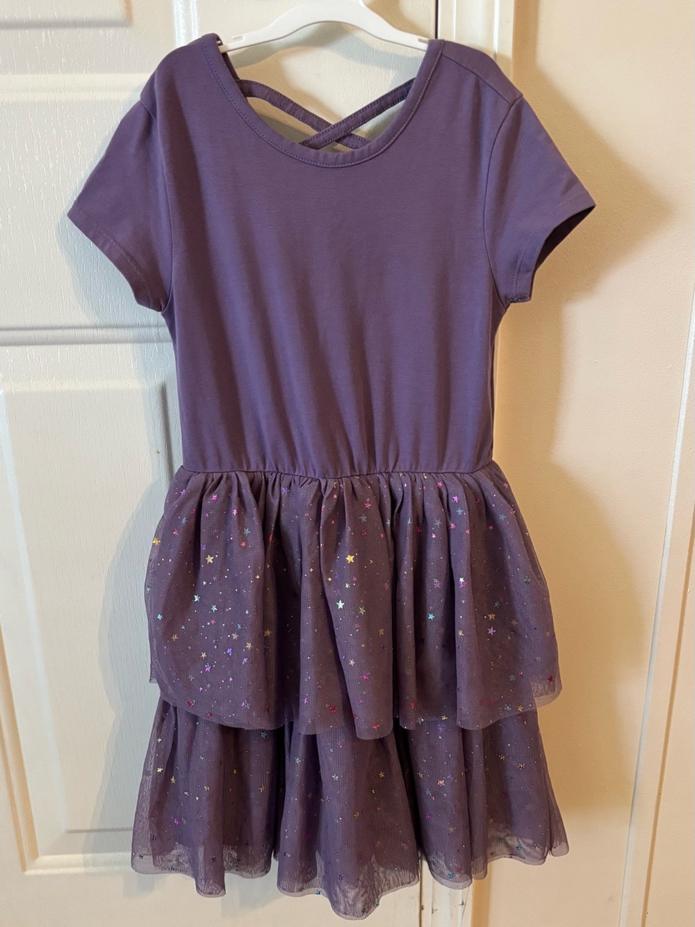 Tucker + Tate Lavender Purple Star-Print Tiered Tulle Dress